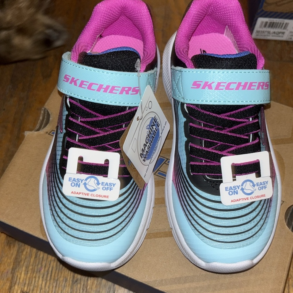 Skechers 303575L AQPR microspec advance sneakers aqua purple - Picture 2 of 6